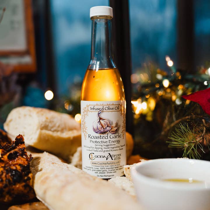 Cucina Aurora Kitchen Witchery - Wholesale Olive Oil - Roasted Garlic Infused Olive Oil2