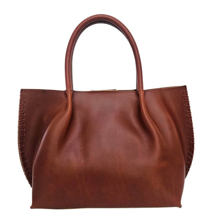 MBH Leather - Wholesale Top Handle Bag - Women's - The Amara Handbag - Brown2