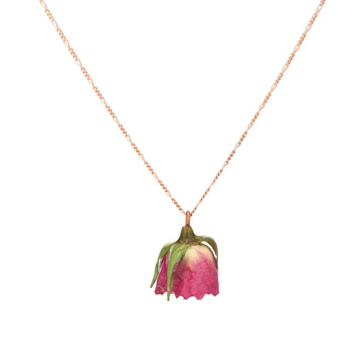 MadamLili - Wholesale Pendant/Charm Necklace - 925 sterling rose gold plated chain “Real Rose” K925-507