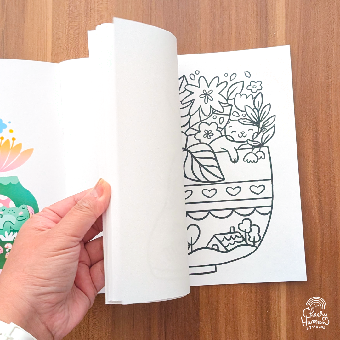 Cheery Human Studios - Wholesale Coloring & Activity Book - Adult - Cozy Animals + Plants - Coloring Book | Hand Drawn Artwork2