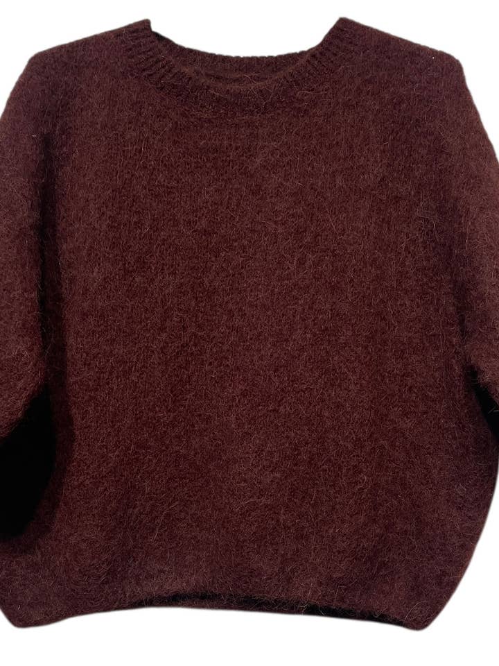 1281 3/4 SLEEVE SWEATER WITH ALPACA AND WOOL NECK for wholesale by LINEN & COTTON HOUSE