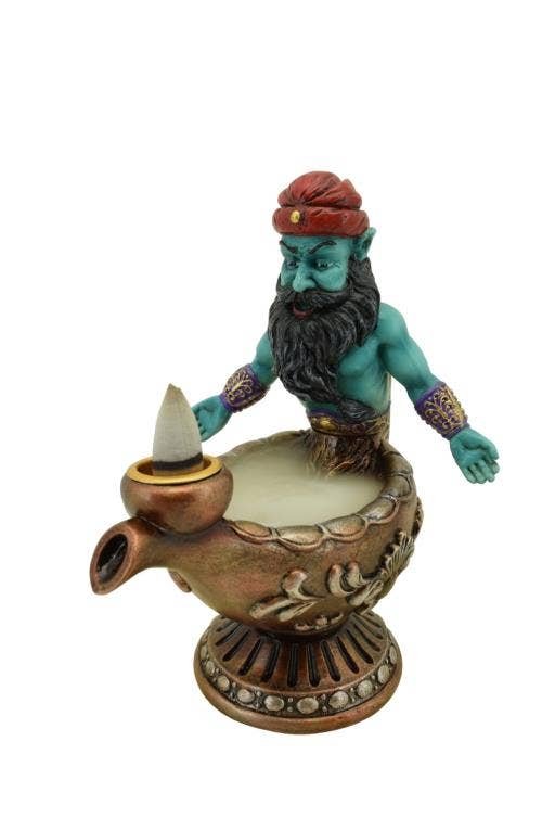 International Gifts Ltd. - Wholesale Incense Holder - Zenn Backflow Incense Burner Genie With Magic Lamp Bron-1530