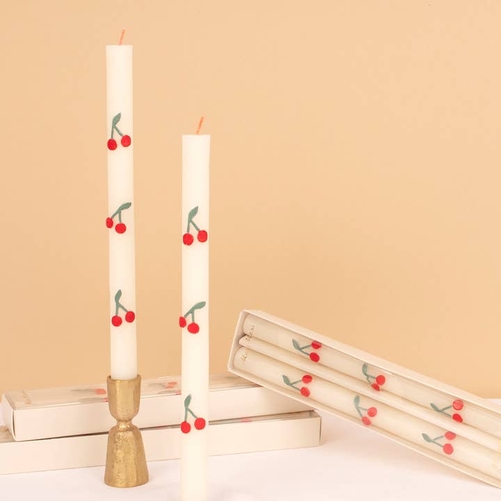 Meri Meri - Wholesale Tapered Candle/Candlestick - Cherry Table Candles