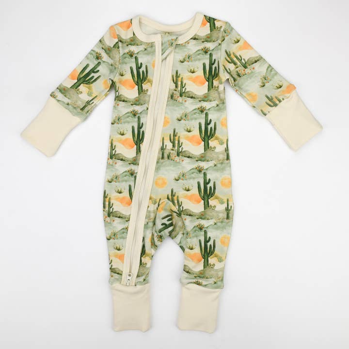 Earthy - Venta al por mayor Pijama - Bebé - Pijama de bebé de algodón orgánico con cremallera frontal de doble sentido, Kestrel