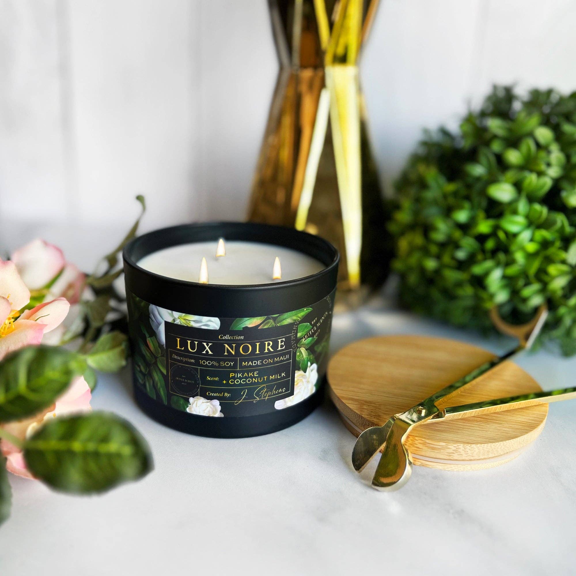 Artful Scents – wholesale Jar/filled candle – Lux Noire - Pikake + Coconut Milk1