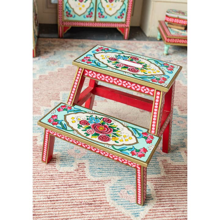 Namaste - Wholesale Stool - Rikisha Hand Painted Step Stool