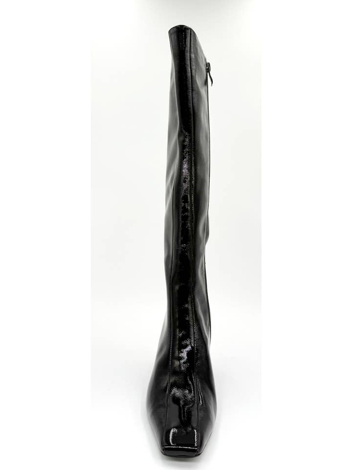Mishel Black Tall Leather Patent Holiday Boot for wholesale on Faire