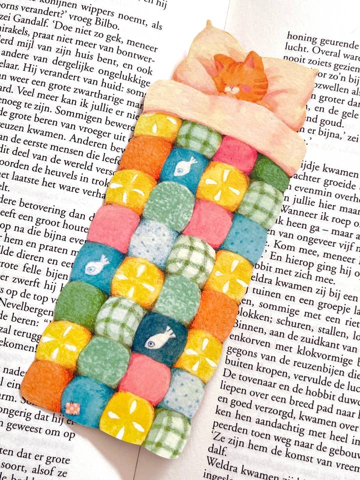 Sleepy cat | Die cut Bookmark for wholesale by Aiko Graven