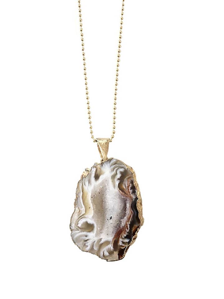 Agate Geode Necklace for wholesale by Crystal and Sage