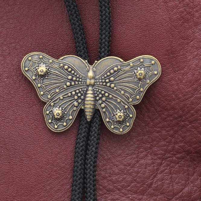 Butterfly Bolo slips, antik guldbelagt, fremstillet i USA for engroshandel hos HHH Designs