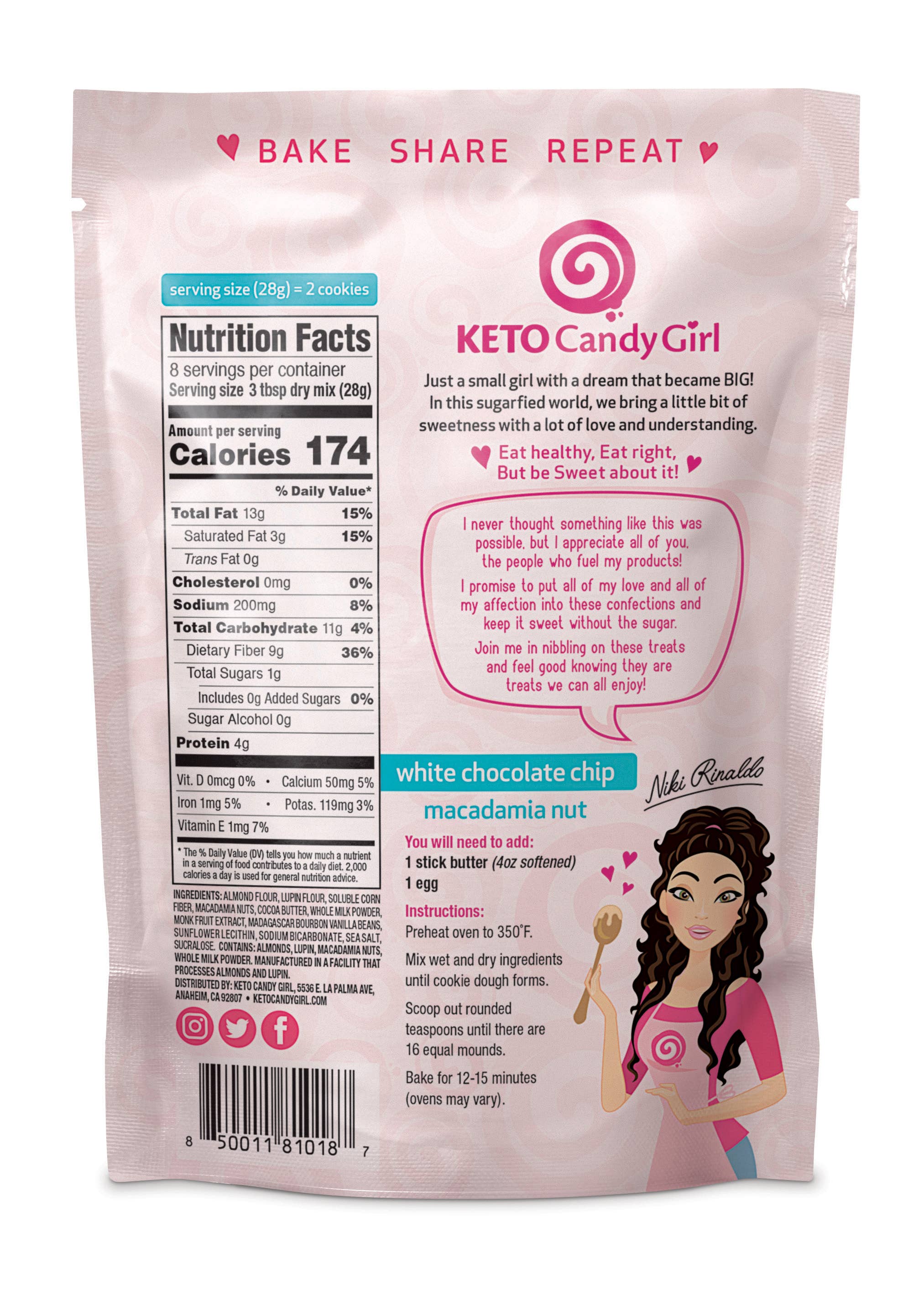 Keto Candy Girl - Wholesale Cookie Mix - Keto White Chocolate Macadamia Nut Cookie Mix3