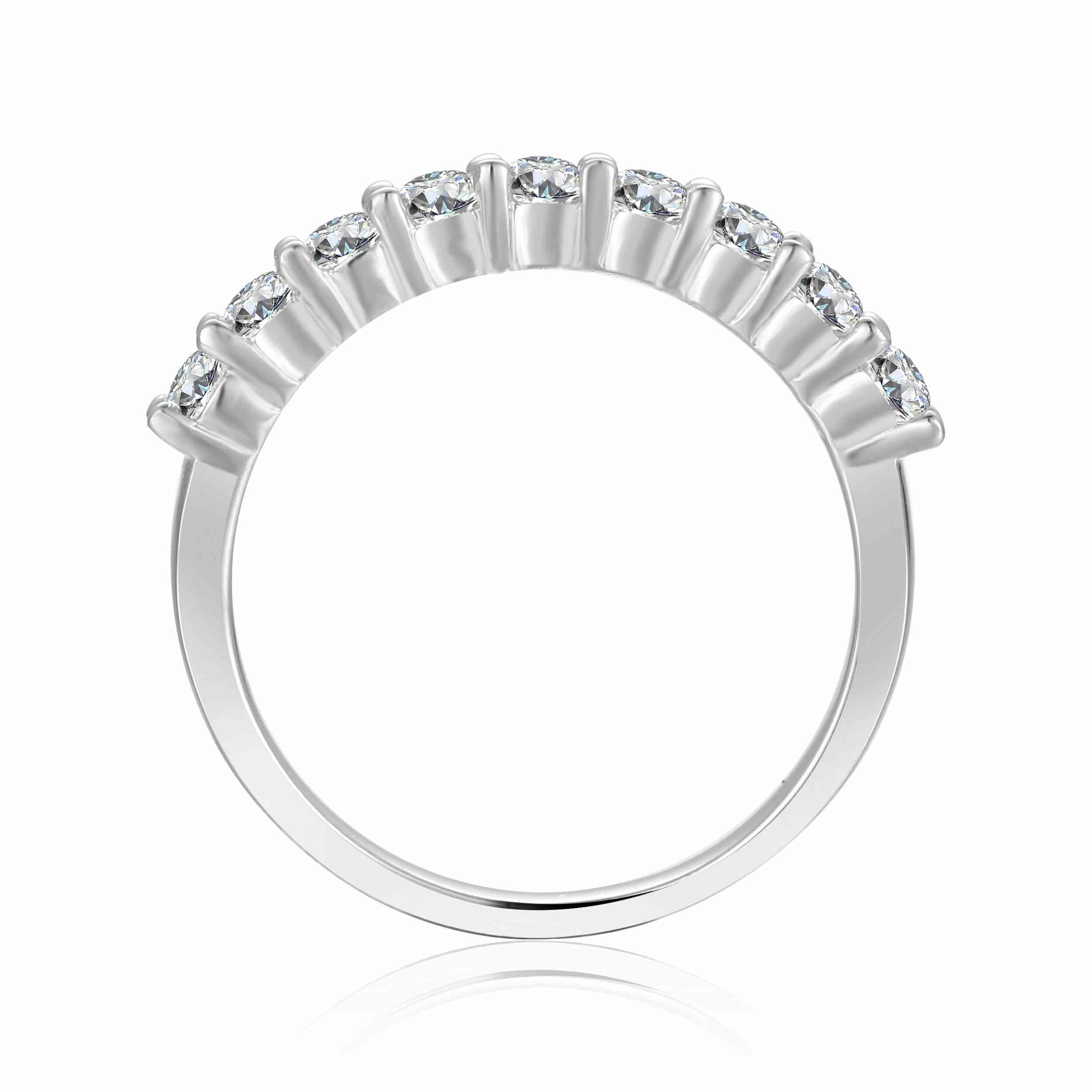 FCJ Jewelry LLC - Wholesale Multi-Stone Ring - Moissanite Half Eternity Ring in Silver – Stackable Ring5
