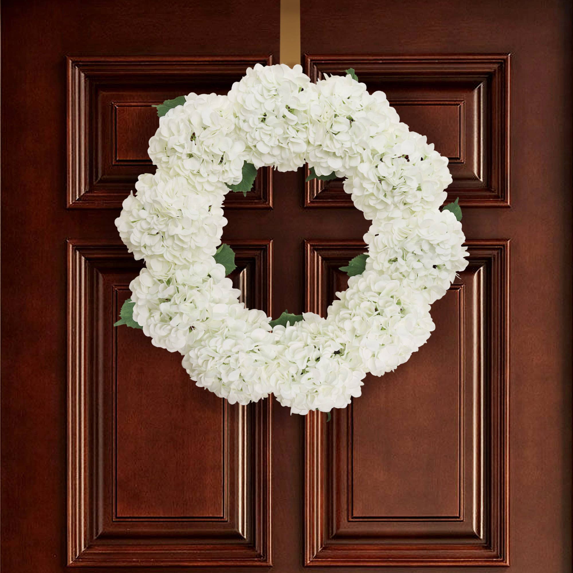 Larksilk - Wholesale Wreath - 2-Pack: 24" White Hydrangea Wreath With Grapevine Ring5