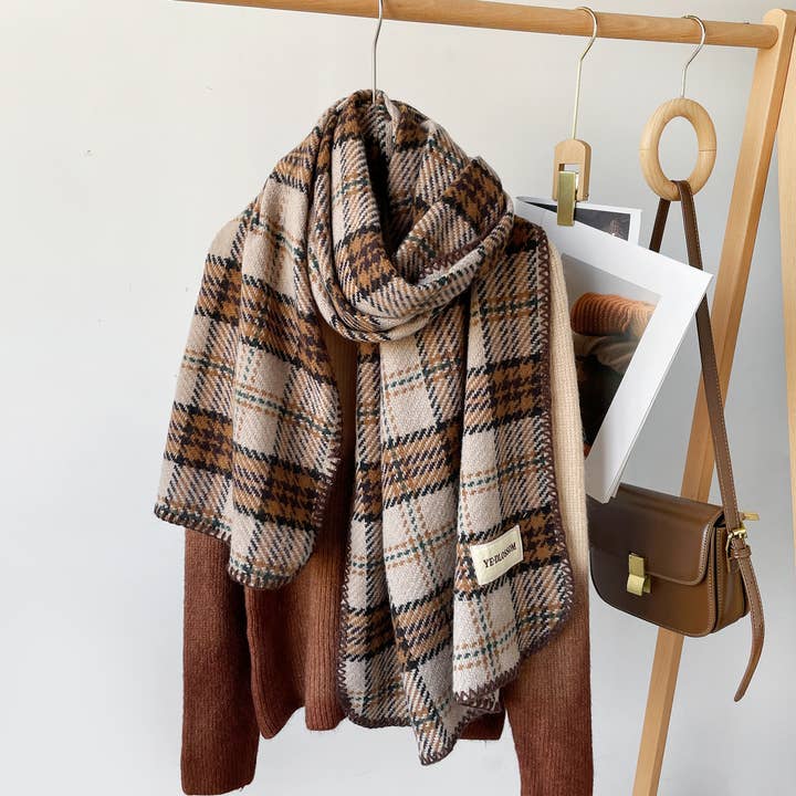 MKS America - Wholesale Scarf - Women's - Retro Winter Plaid Shawl Scarf2