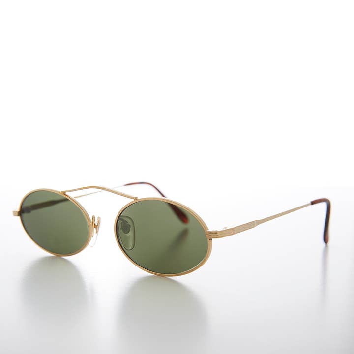 SUNGLASS MUSEUM - Wholesale Sunglasses - Women's - 90s Oval Metal Aviator Sunglass with Floating Cross Bar - Avery