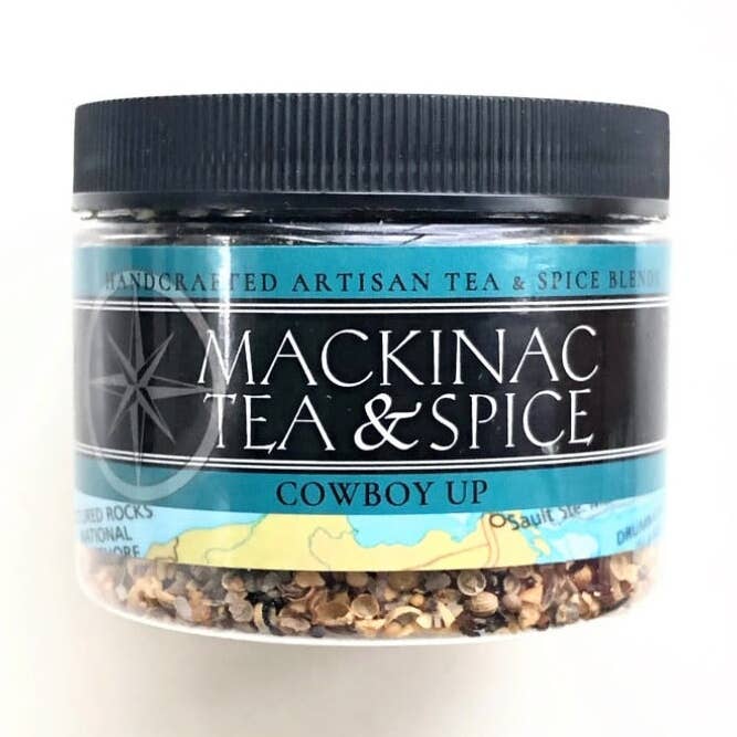 Cowboy U.P. Steak Rub with Maple, Molasses & Red Peppers for wholesale by Mackinac Tea & Spice llc