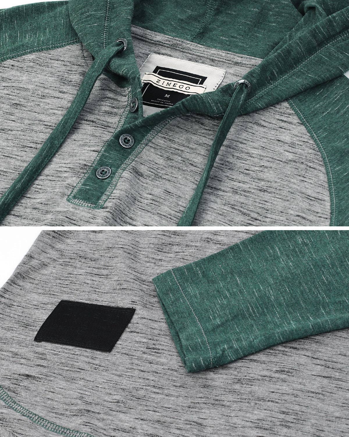 ZIMEGO - Vendita all'ingrosso Felpa con cappuccio - Uomo - Felpa leggera con cappuccio e maniche lunghe a blocchi di colore da uomo - In offerta7