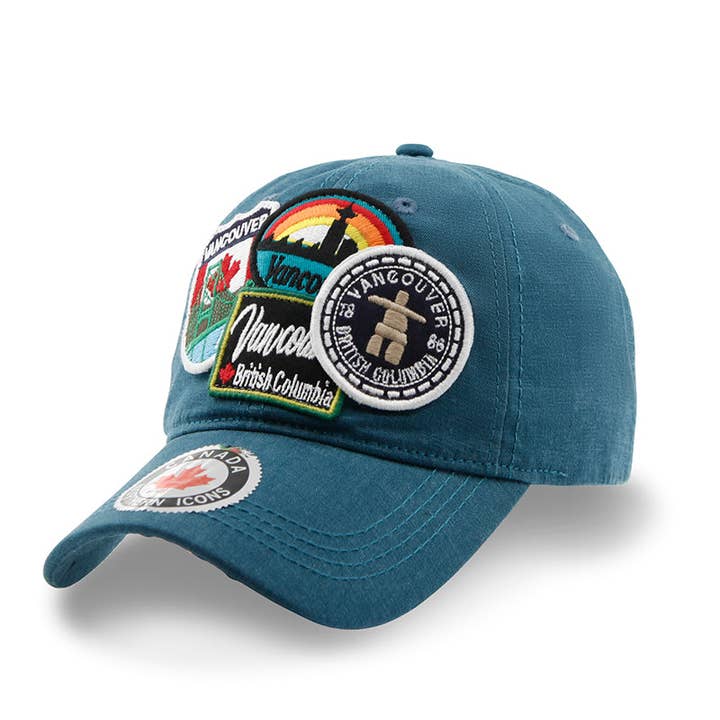Vancouver Multi Patches washed canvas Cap for wholesale by Northern Icons Canada