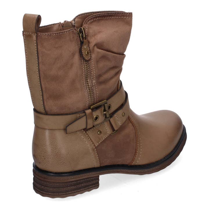 Brideluxe Mayorista - Wholesale Boots - Women's - Elegant Women's Boots with Buckles, Decorative Straps, and Side Zipper3