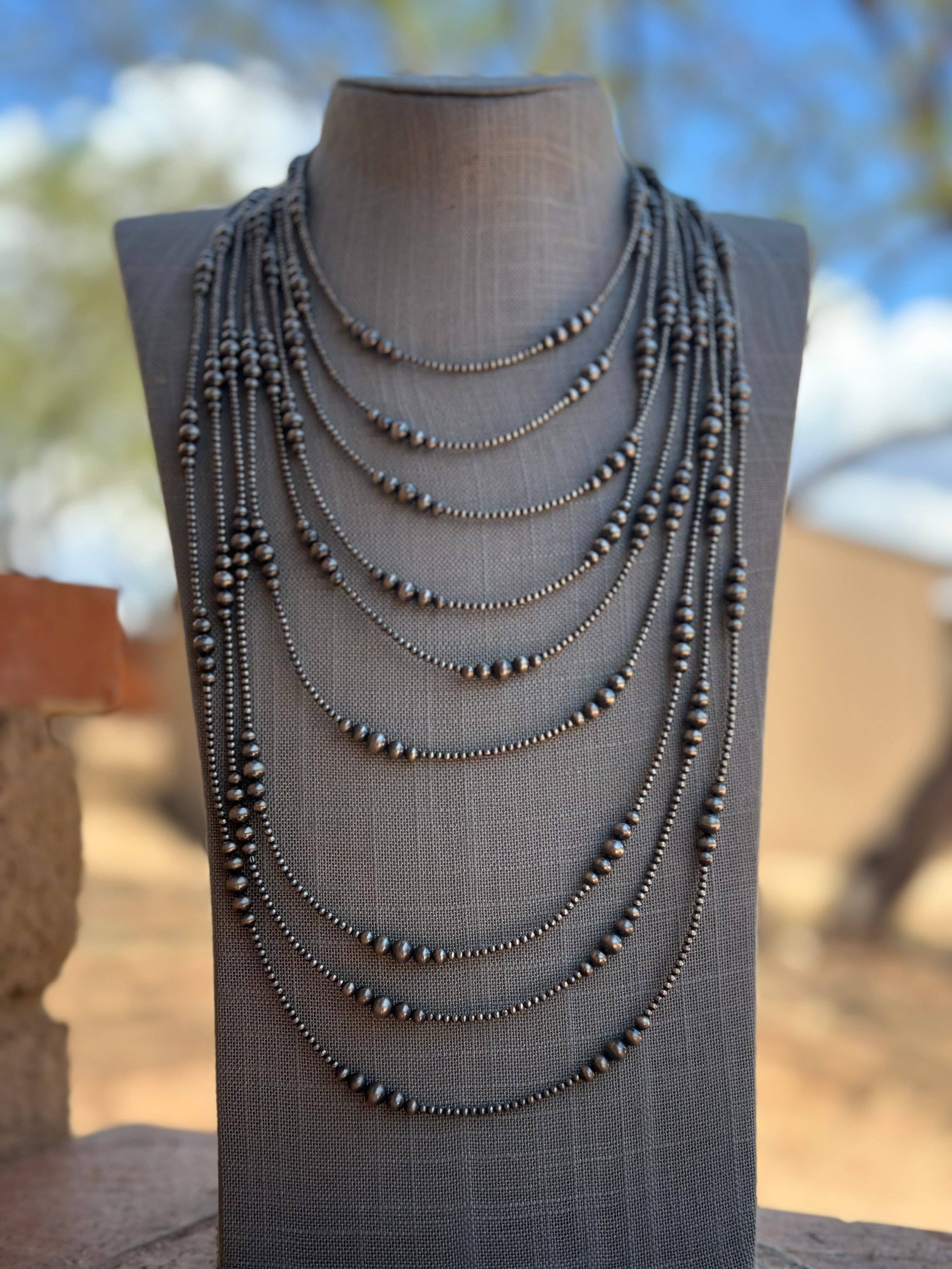 Nizhonitradersllc - Wholesale Beaded/Pearl Necklace - Handmade Graduated Sterling Silver Graduated Bead Beaded Necklace3