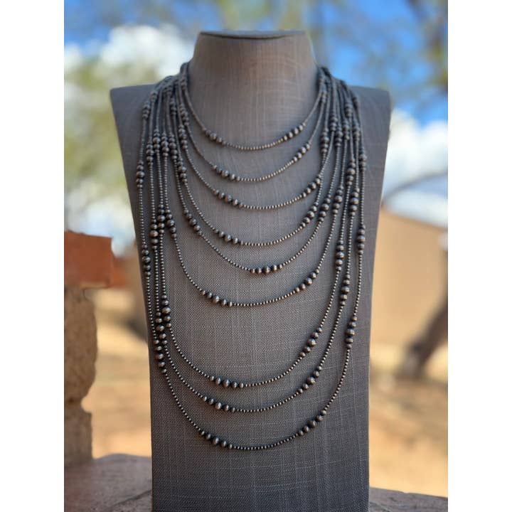 Nizhonitradersllc - Wholesale Beaded/Pearl Necklace - Handmade Graduated Sterling Silver Graduated Bead Beaded Necklace3