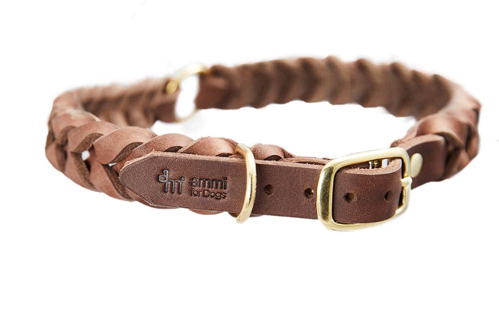 ammi for Dogs – Engroshandel Halsbånd - Hund – Flettet tykt læderhalsbånd13