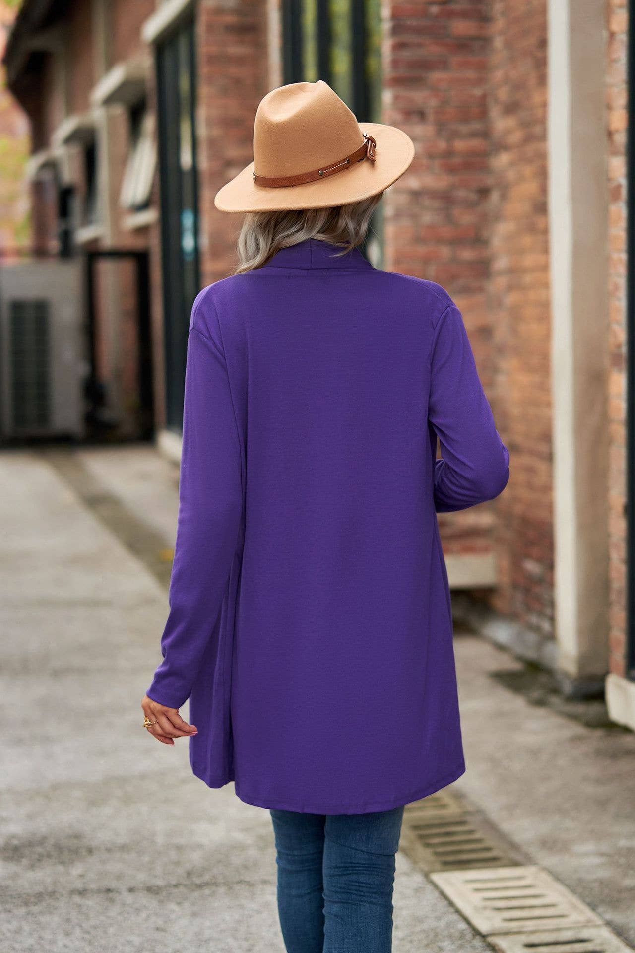 Lily Clothing - Wholesale Cardigan - Women's - Long-sleeved solid-color loose knitted cardigan5