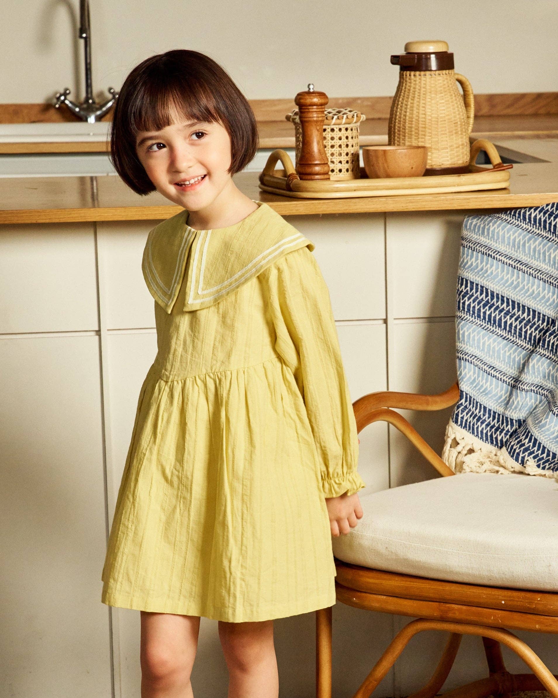 ToTo Heros - Wholesale Dress - Kids - Sarah Wide Collar Textured Dress4