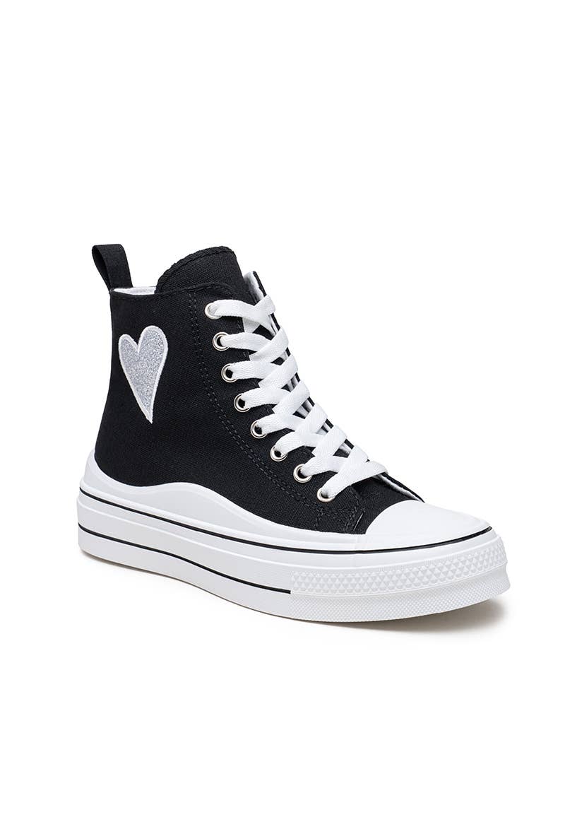 LADY GLORY - Wholesale Lifestyle Sneakers - Women's - Women's High-Top Sneakers with Glitter Heart1