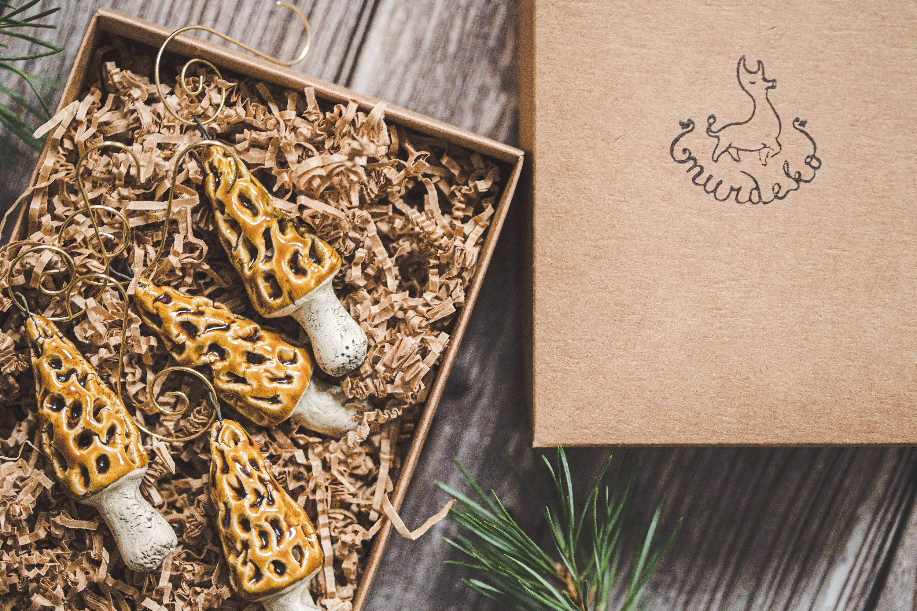 Danutė Murauskienė - Wholesale Ornament Set - Vintage morel mushrooms2