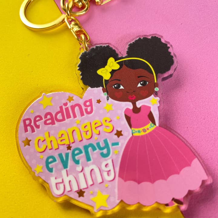 Reading Changes Everything Dk - Keyring/ Bag Charm | Fefus Designs for wholesale by Fefus Designs