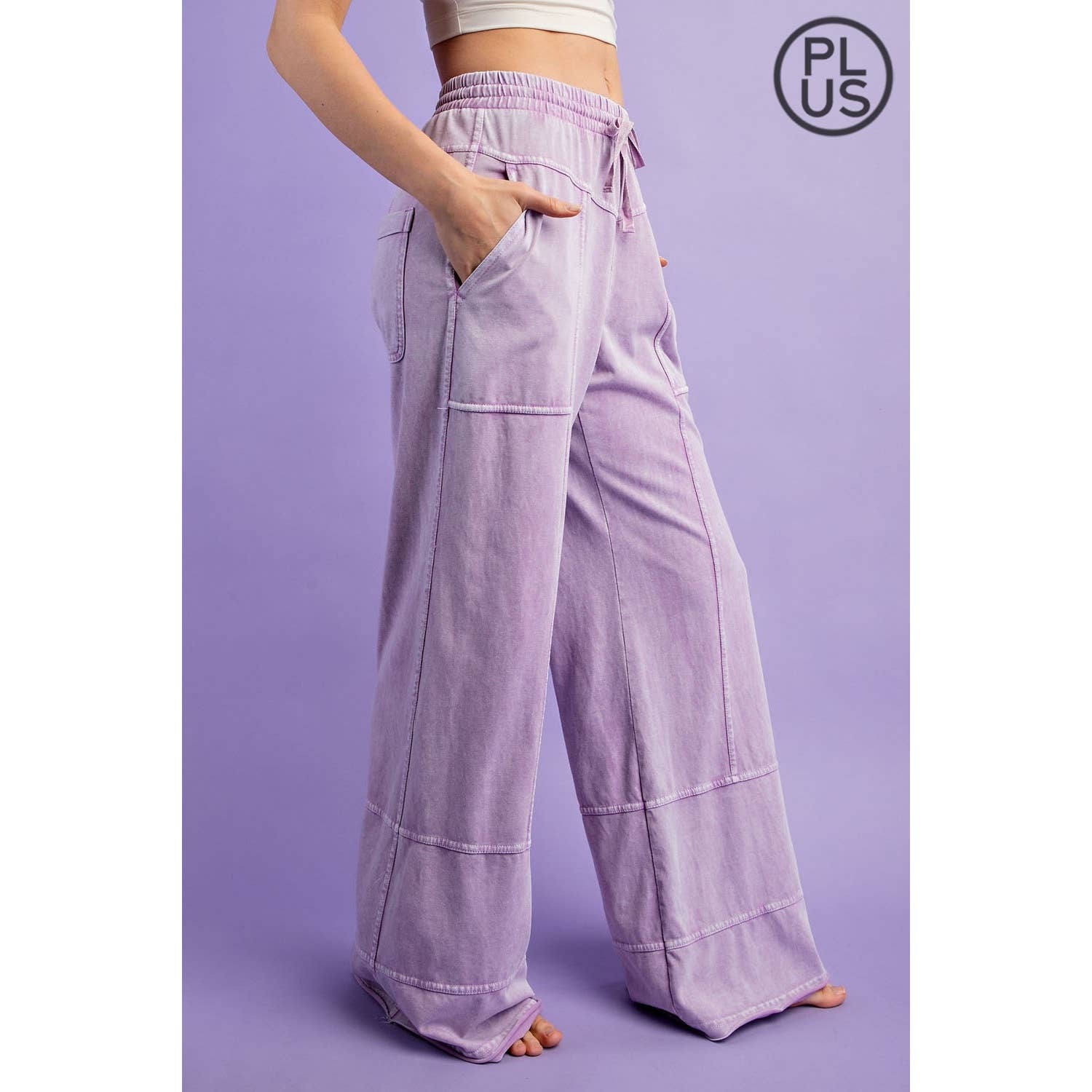 Rae Mode - Wholesale Pants - Women's - PLUS SIZE MINERAL WASHED FULL LENGTH COTTON PANT3