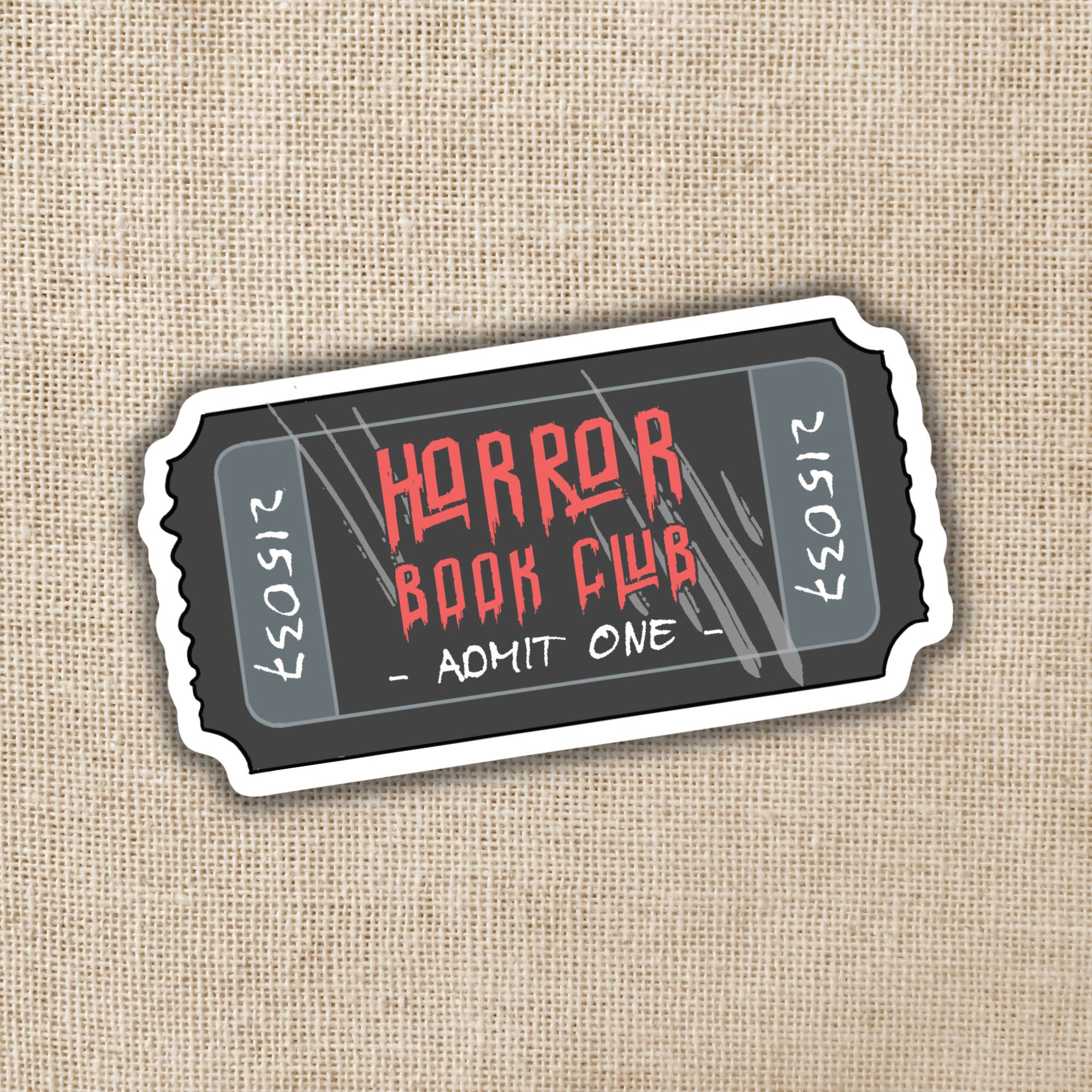 Kingdom of Threads - Wholesale Sticker - Horror Book Club Ticket Sticker