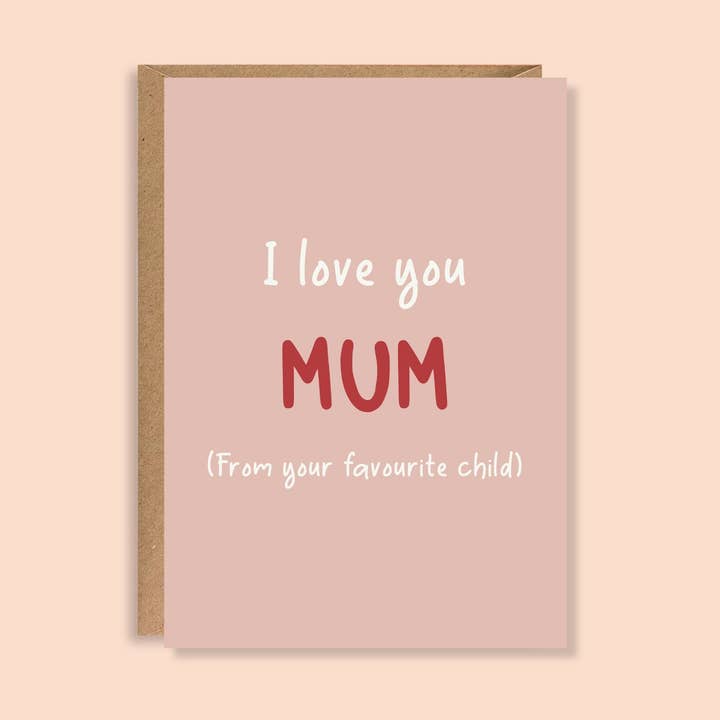 I Love You Mum Illustrated Greeting Card A5 for wholesale by EscDesignsUK
