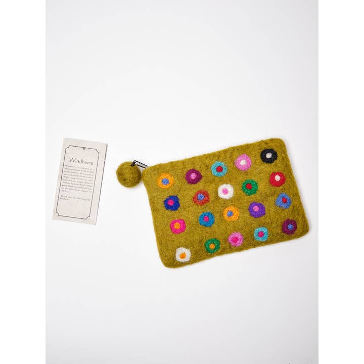 Windhorse Trading Inc - Wholesale Coin Purse - Women's - Felted  Polka Dot Wool Purse.1