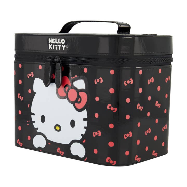 FUL Luggage (Concept One) - Wholesale Makeup/Cosmetic Bag - Sanrio Hello Kitty Black Cosmetic Case with Mirror