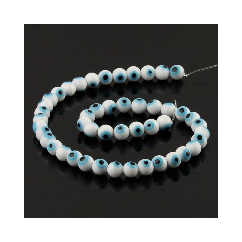 UniArt - Wholesale Beads - White Turkish Eye Beads1