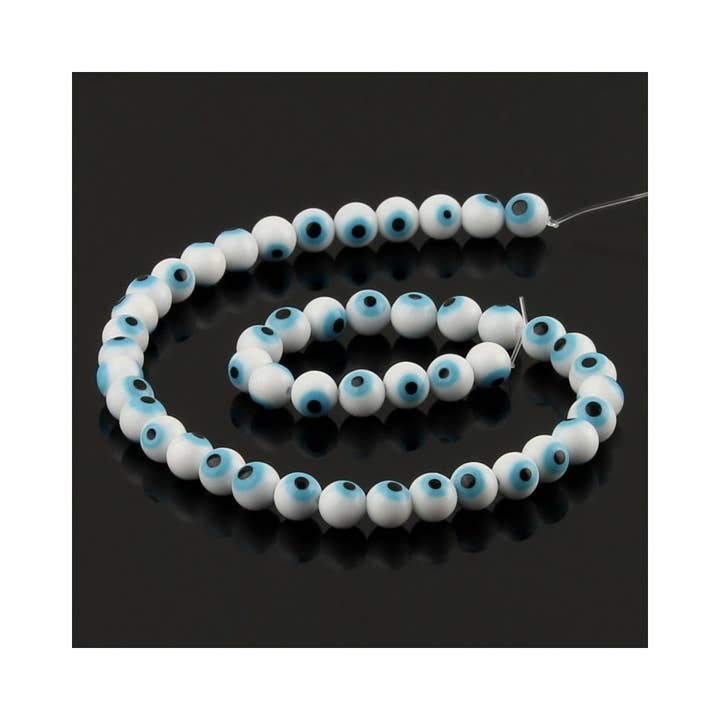 UniArt - Wholesale Beads - White Turkish Eye Beads1