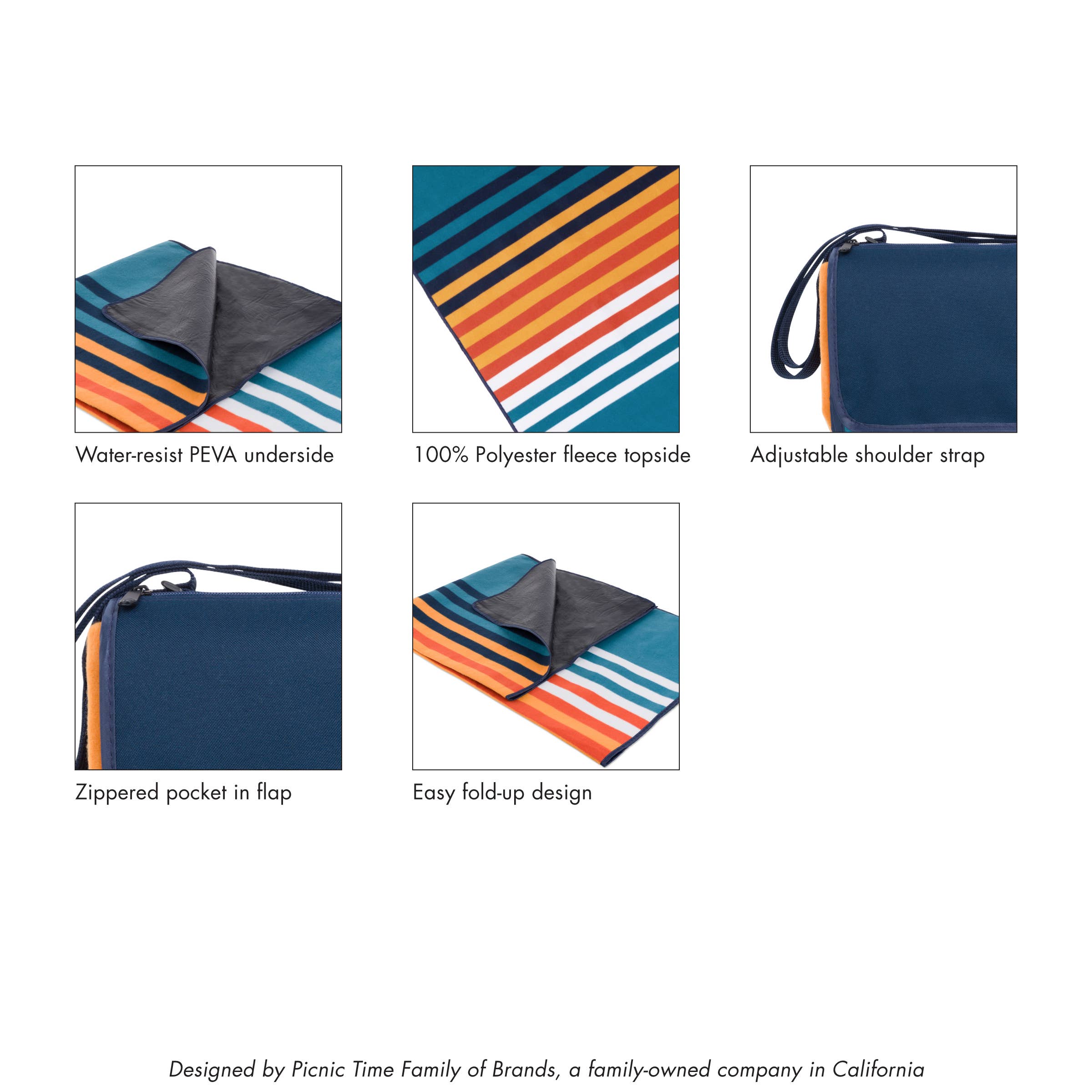 Picnic Time Family of Brands - Vente Nappe de pique-nique - Couverture fourre-tout pour pique-nique56