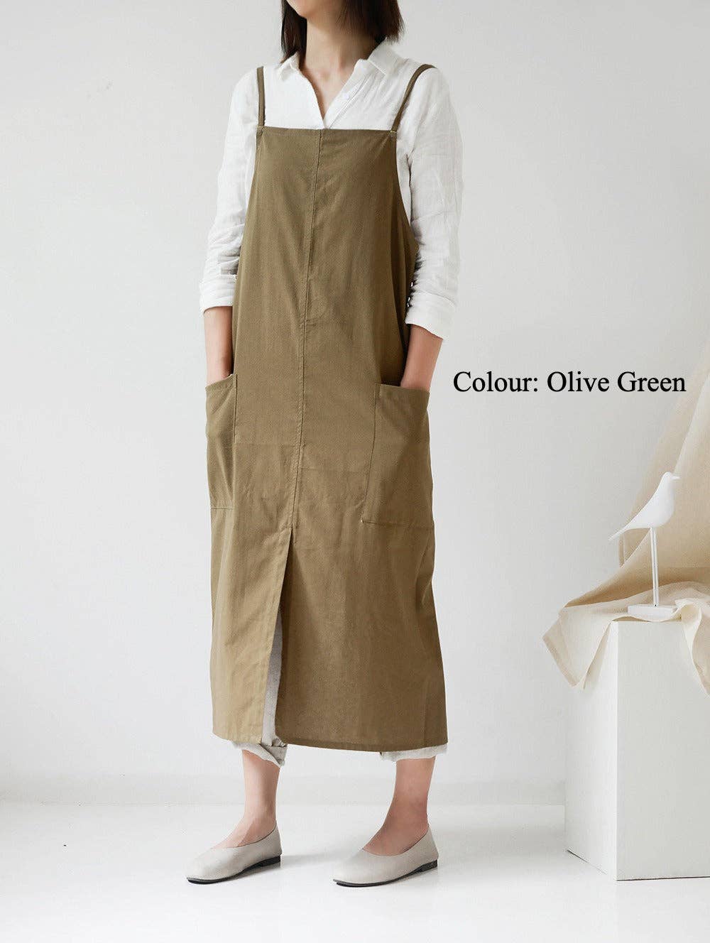 Gohobi （We cover U.S. import duties） - Wholesale Apron - Gohobi Korean Cotton-Linen Adjustable Apron0
