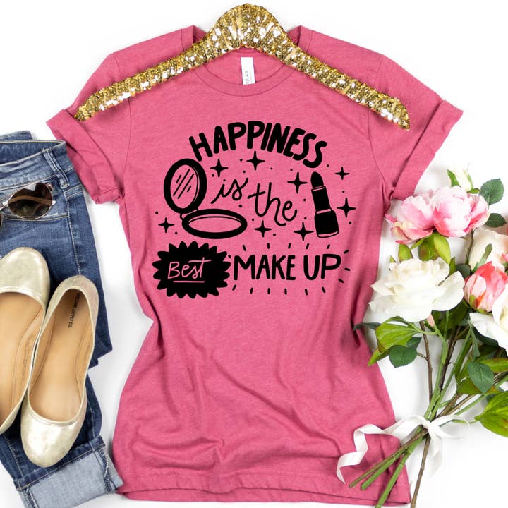 La felicidad es la mejor camiseta de maquillaje para venta al por mayor de Londas Trendy Tees
