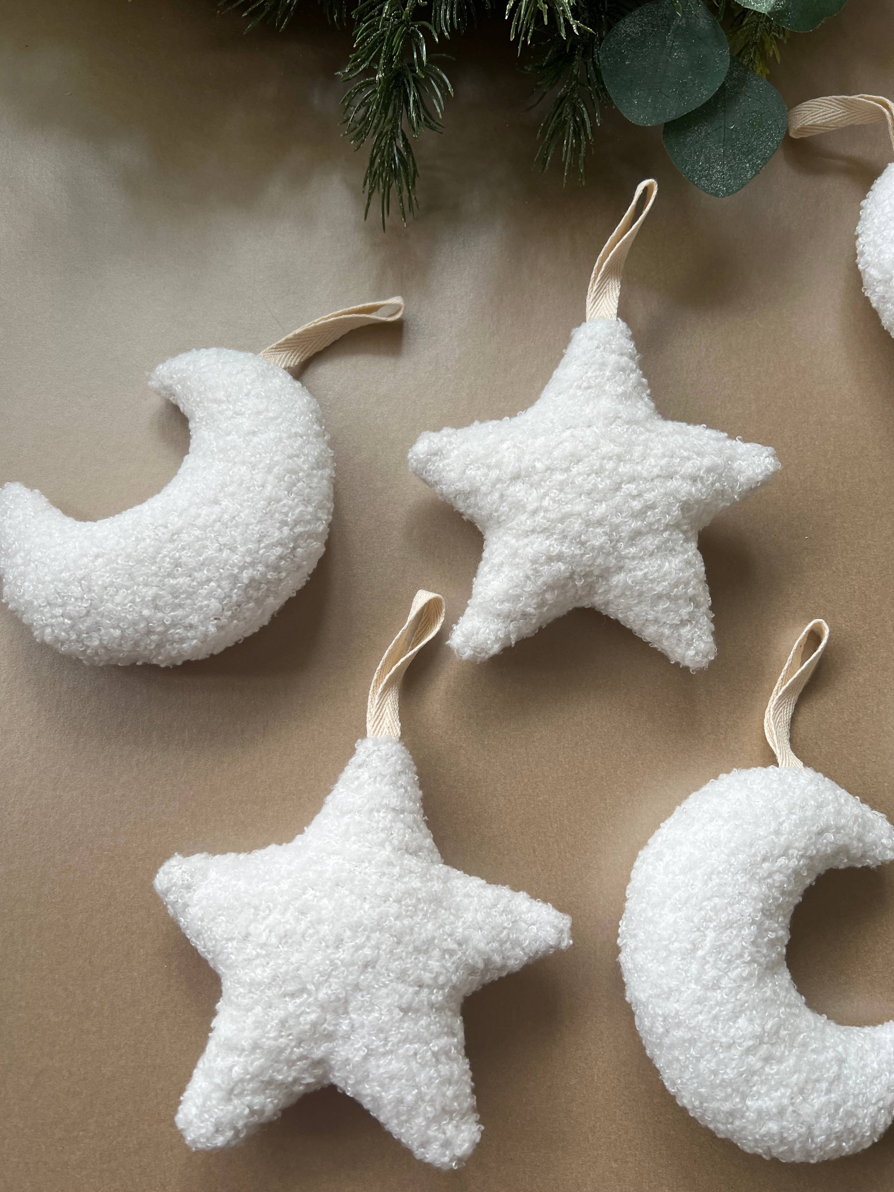 Edie & Joe – wholesale Ornament – Bouclé Moon Bauble Decoration 8