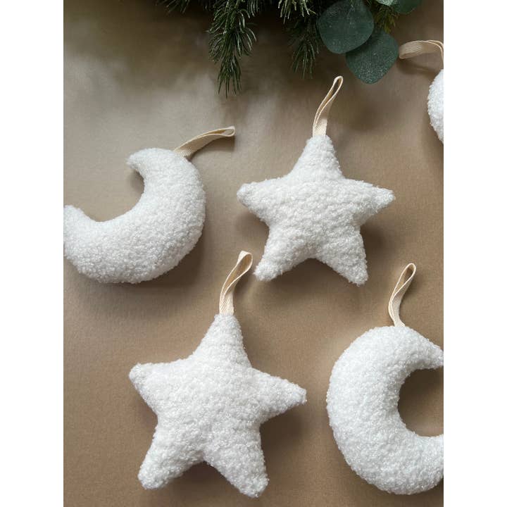 Edie & Joe – wholesale Ornament – Bouclé Moon Bauble Decoration 8