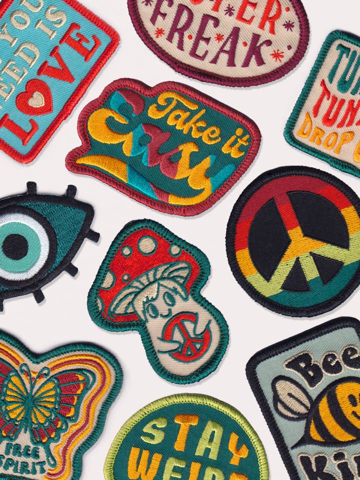 Vintage Vibes Iron-On Patch Variety Pack - 50 Patches for wholesale by Soul Flower