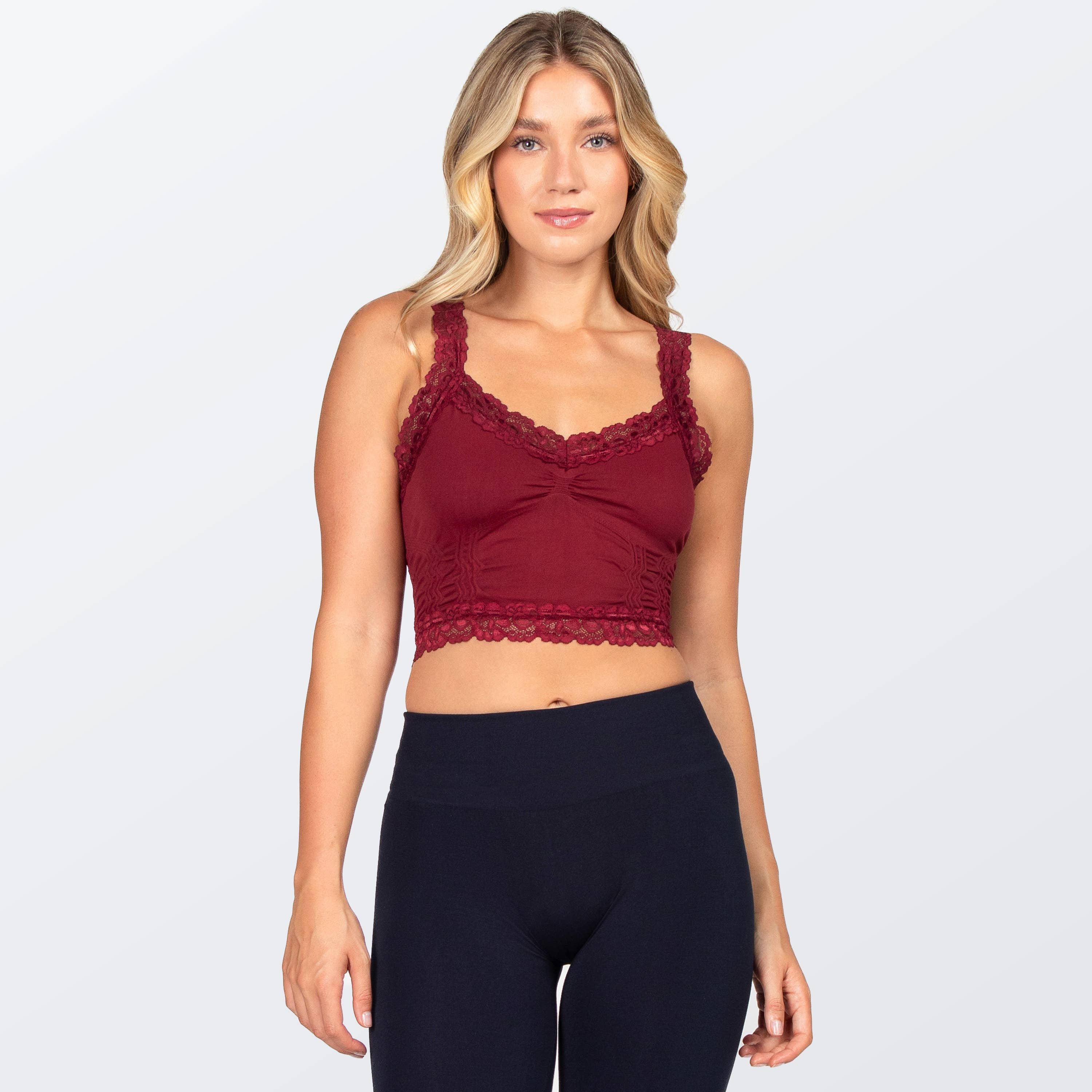 Friday Best - Wholesale Camisole - Women's - Seamless Bralette Camisole with Lace Straps14