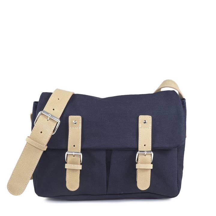 Bandolera de lona con detalles en piel natural - talla mediana 1 para venta al por mayor de C Oui