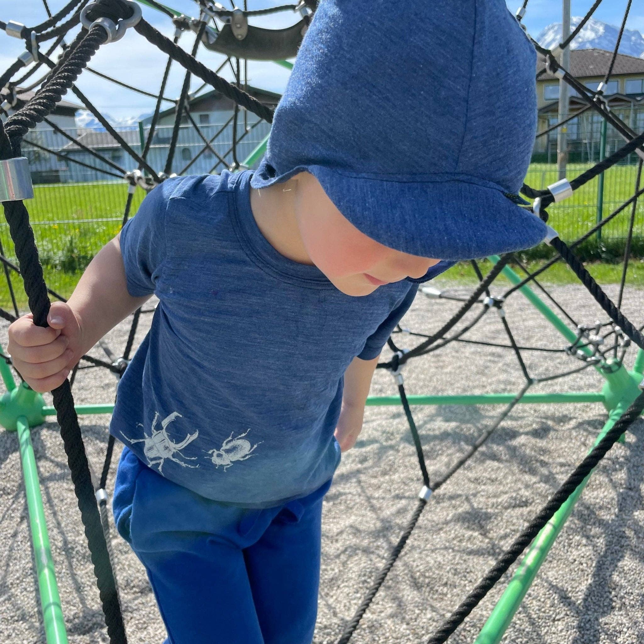 Glückskind - Wholesale Sun Hat - Kids - Royal blue summer cap, merino wool & silk (BIO/GOTS)9