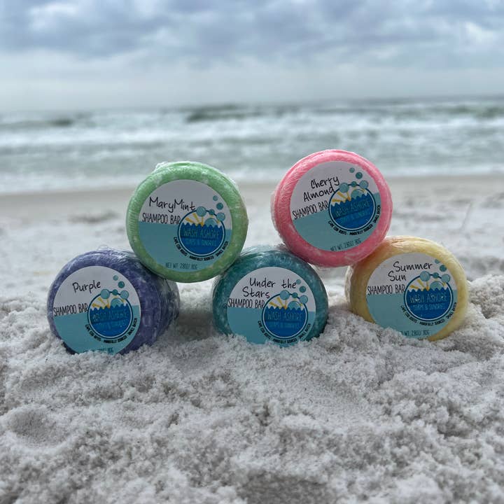 Solid Shampoo Bars for wholesale by Wash Ashore Soaps and Sundries