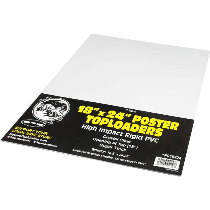 Square Deal Recordings & Supplies - Wholesale Poster - Poster Toploader - 18"x24" High Impact Rigid PVC - Set Of 10