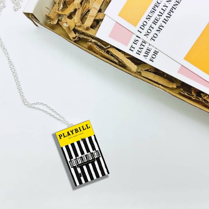 bookonahookco – wholesale Dangle earrings – Beetlejuice | Miniature Playbill